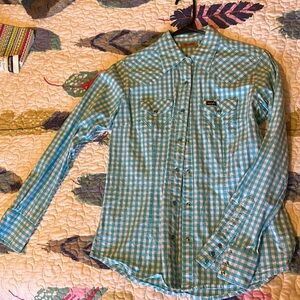 Wrangler Turquoise Checked Shirt - S